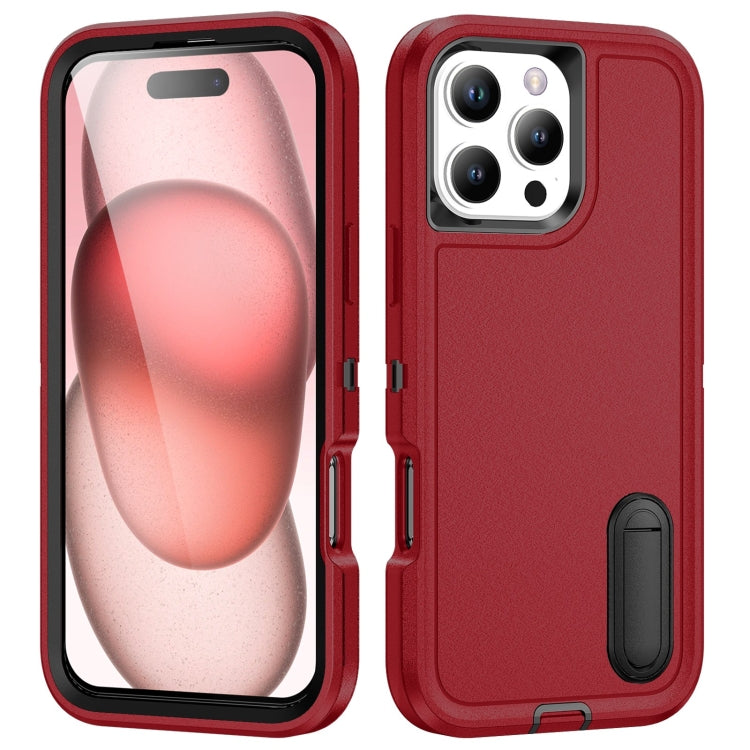 Rugged PC + Silicone Phone Case with Holder, For iPhone 17 Air, For iPhone 16 Pro Max