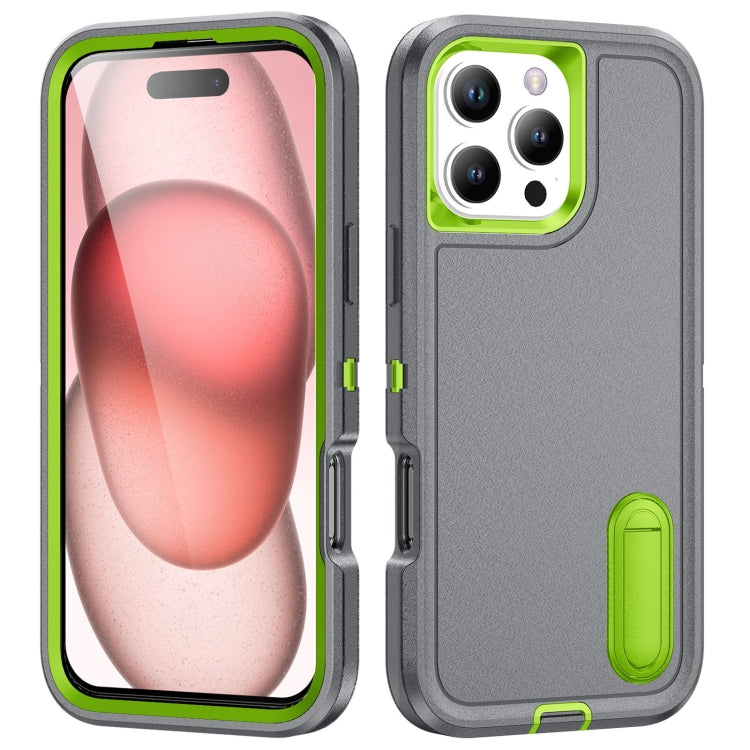 Rugged PC + Silicone Phone Case with Holder, For iPhone 17 Air, For iPhone 16 Pro Max