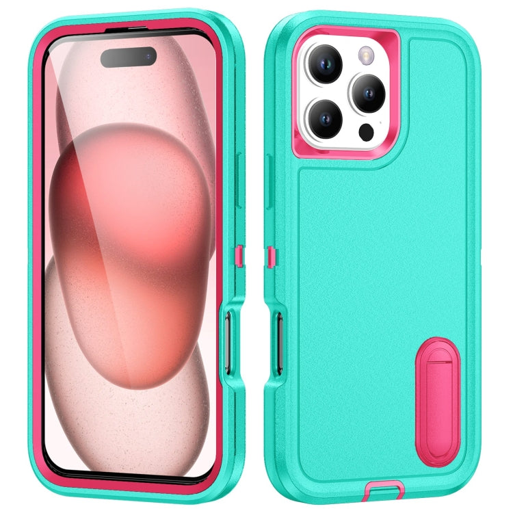 Rugged PC + Silicone Phone Case with Holder, For iPhone 17 Air, For iPhone 16 Pro Max