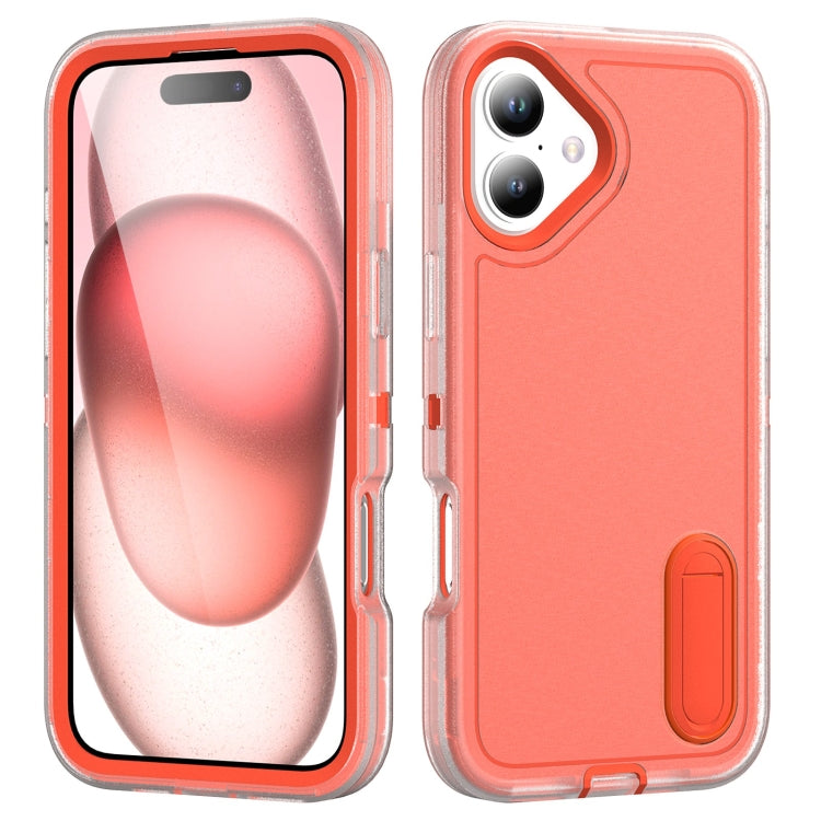 Rugged PC + Silicone Phone Case with Holder, For iPhone 16 Pro, For iPhone 16 Plus