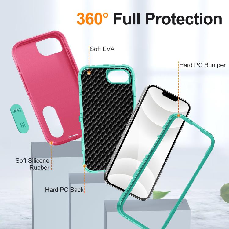 Rugged PC + Silicone Phone Case with Holder, For iPhone 17 Pro, For iPhone 17