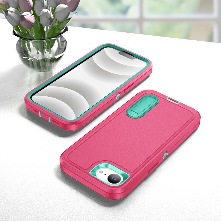 Rugged PC + Silicone Phone Case with Holder, For iPhone 17 Pro, For iPhone 17