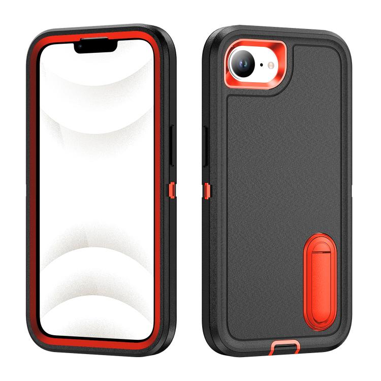 Rugged PC + Silicone Phone Case with Holder, For iPhone 17 Pro, For iPhone 17