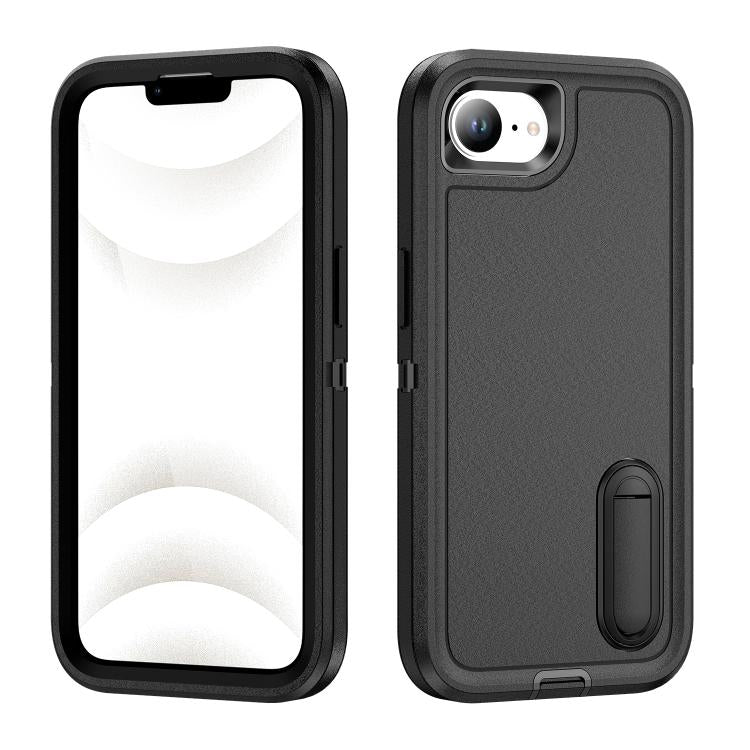 Rugged PC + Silicone Phone Case with Holder, For iPhone 17 Pro, For iPhone 17