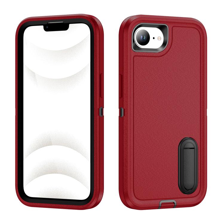 Rugged PC + Silicone Phone Case with Holder, For iPhone 17 Pro, For iPhone 17