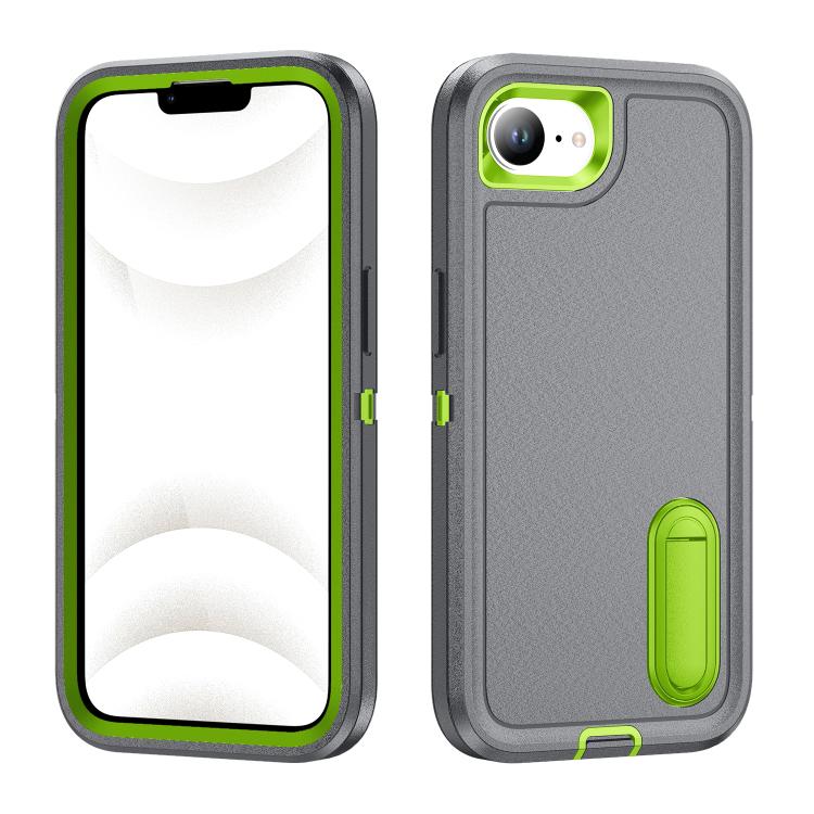 Rugged PC + Silicone Phone Case with Holder, For iPhone 17 Pro, For iPhone 17