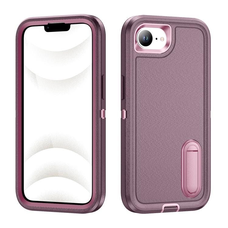 Rugged PC + Silicone Phone Case with Holder, For iPhone 17 Pro, For iPhone 17