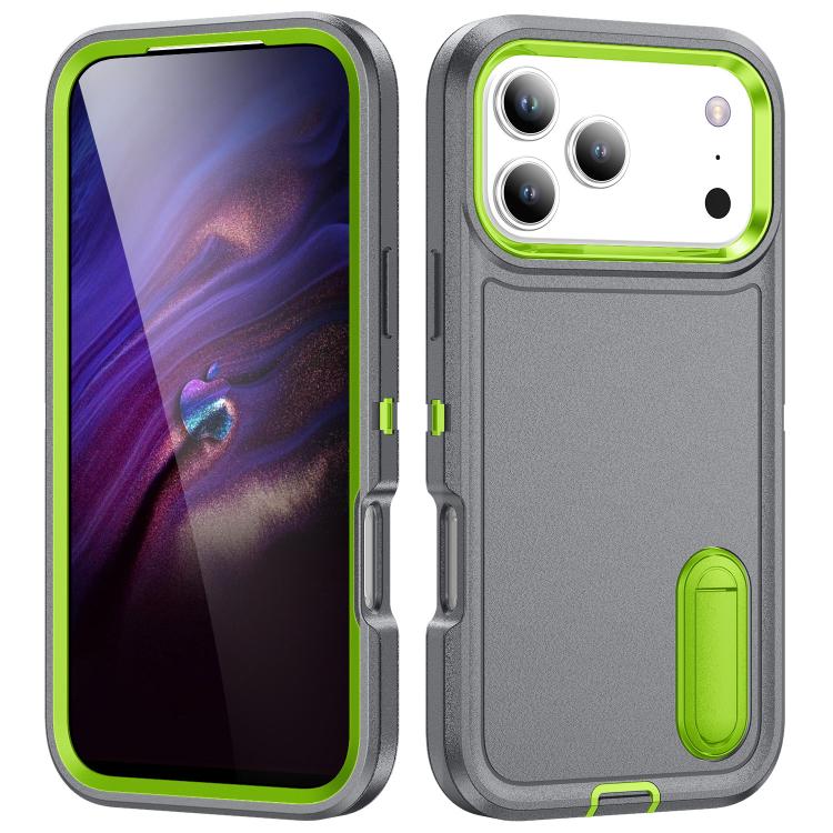Rugged PC + Silicone Phone Case with Holder, For iPhone 17e / 16e, For iPhone 17 Pro Max