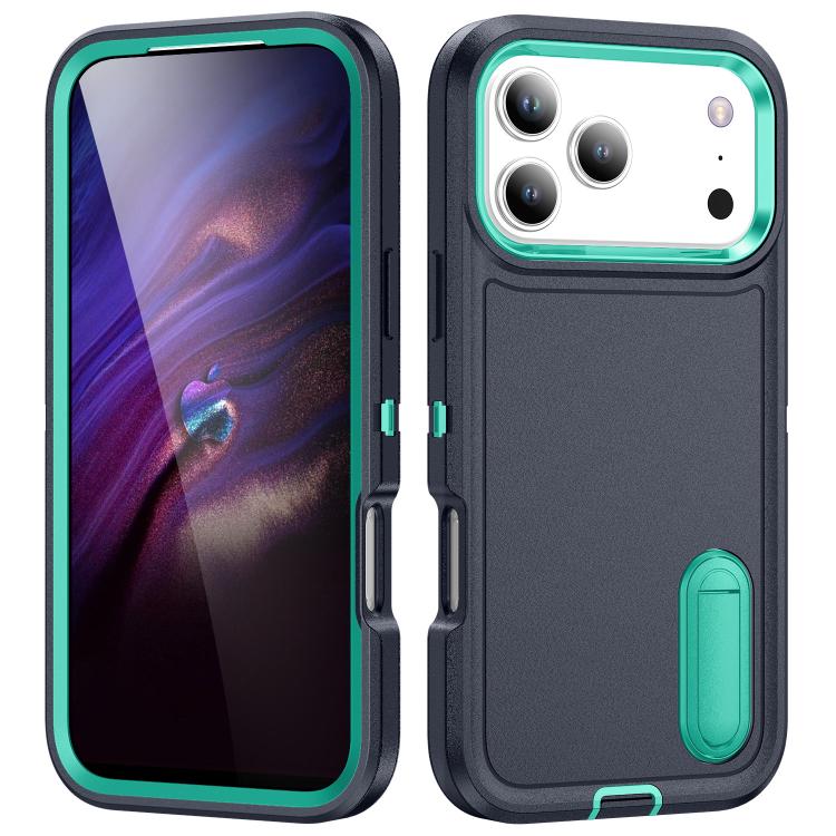 Rugged PC + Silicone Phone Case with Holder, For iPhone 17e / 16e, For iPhone 17 Pro Max