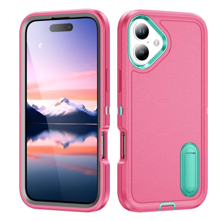Rugged PC + Silicone Phone Case with Holder, For iPhone 17 Pro, For iPhone 17