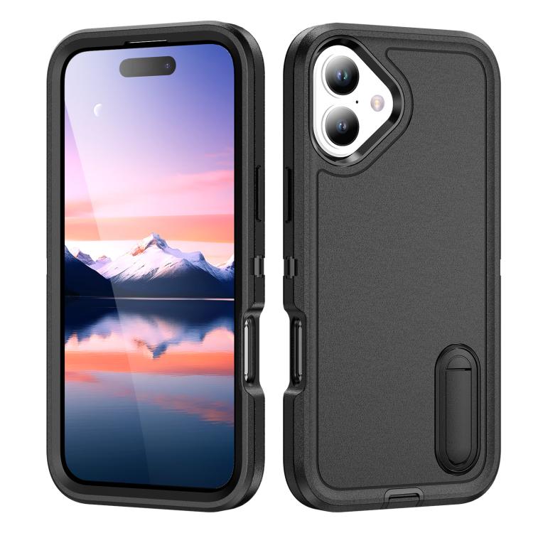 Rugged PC + Silicone Phone Case with Holder, For iPhone 17 Pro, For iPhone 17