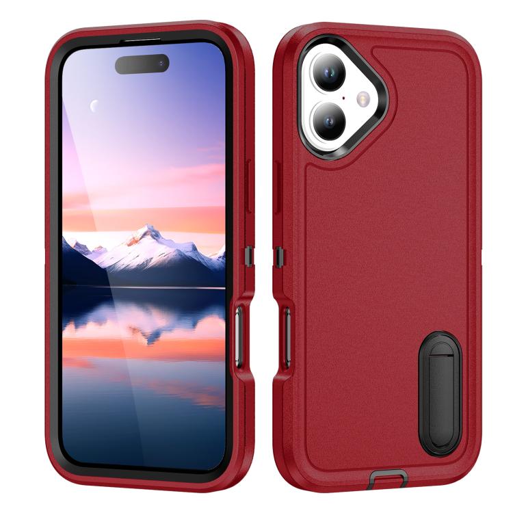 Rugged PC + Silicone Phone Case with Holder, For iPhone 17 Pro, For iPhone 17