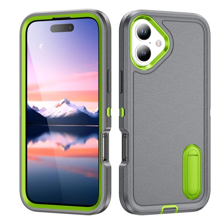 Rugged PC + Silicone Phone Case with Holder, For iPhone 17 Pro, For iPhone 17