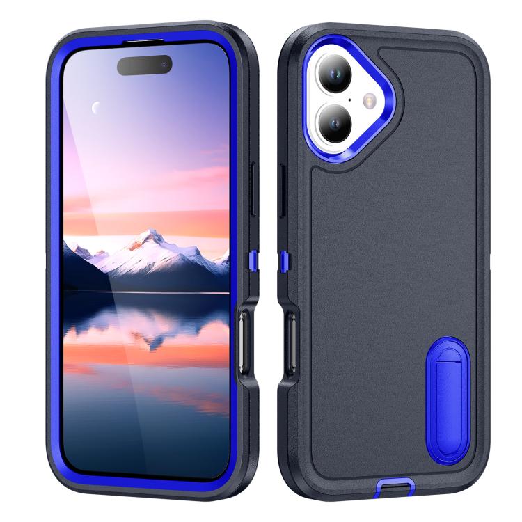 Rugged PC + Silicone Phone Case with Holder, For iPhone 17 Pro, For iPhone 17