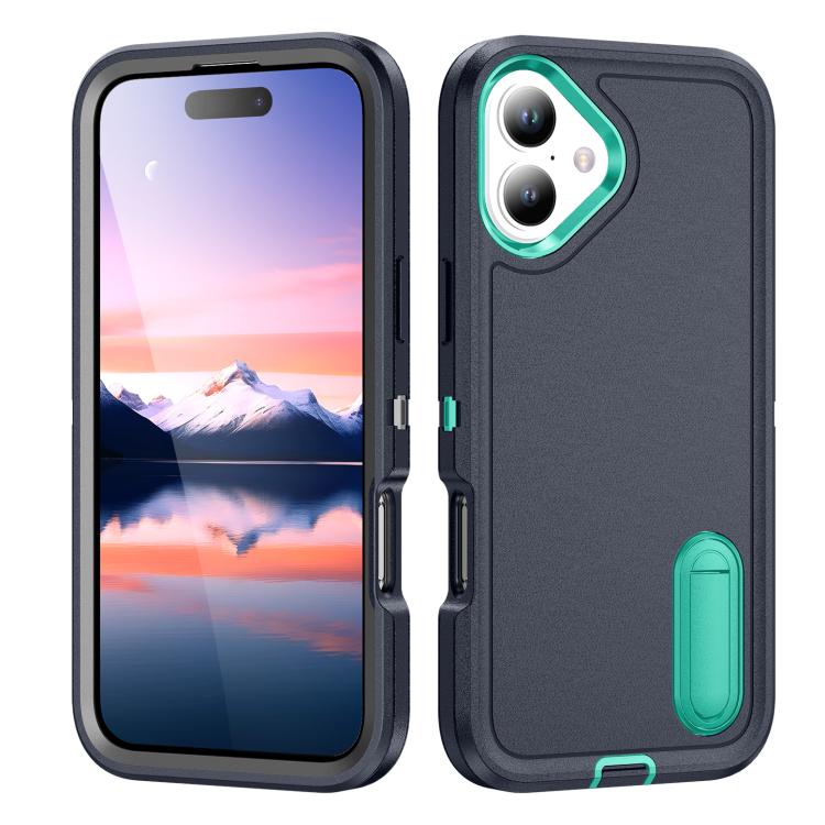 Rugged PC + Silicone Phone Case with Holder, For iPhone 17 Pro, For iPhone 17