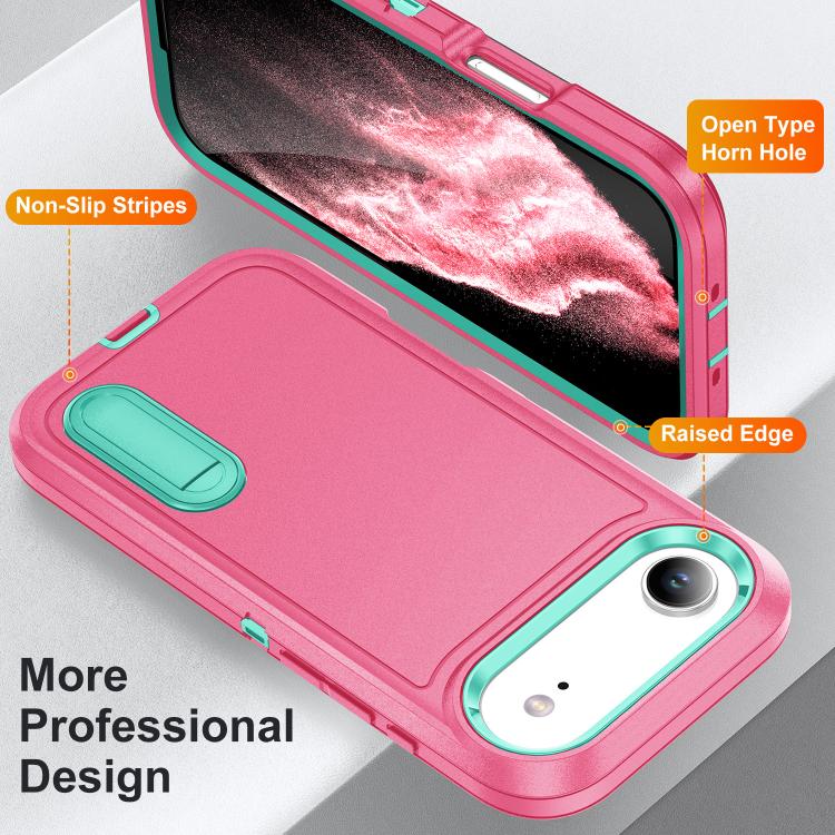 Rugged PC + Silicone Phone Case with Holder, For iPhone 17 Air, For iPhone 16 Pro Max