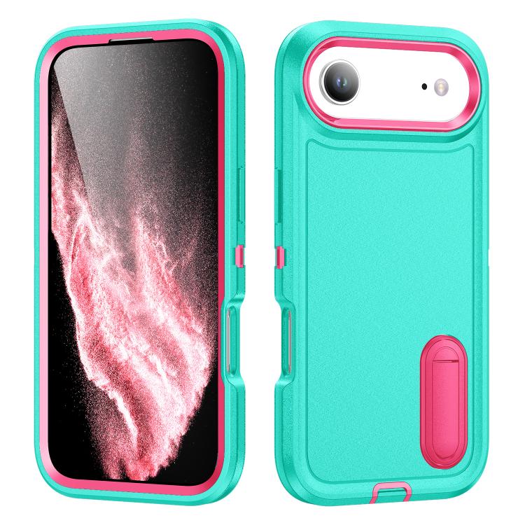 Rugged PC + Silicone Phone Case with Holder, For iPhone 17 Air, For iPhone 16 Pro Max