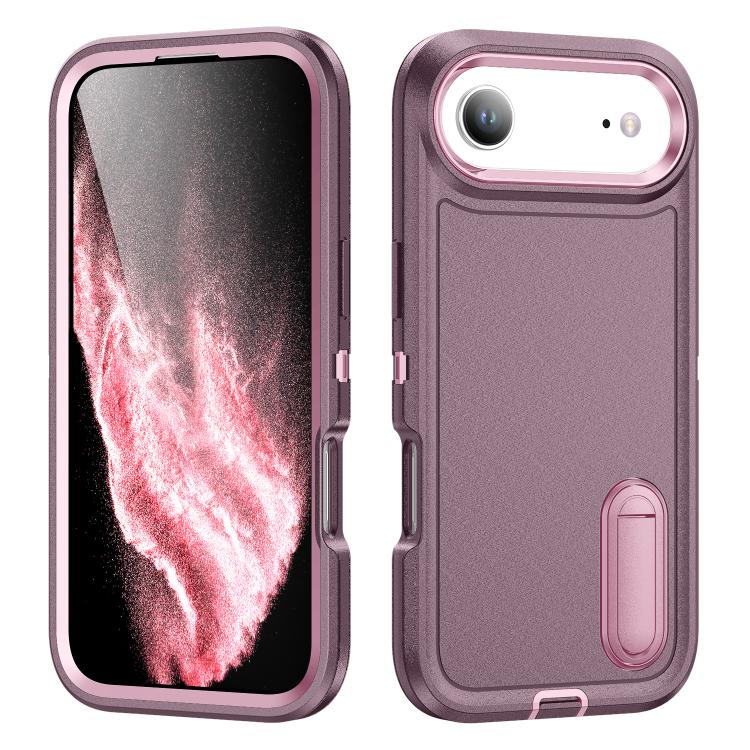 Rugged PC + Silicone Phone Case with Holder, For iPhone 17 Air, For iPhone 16 Pro Max