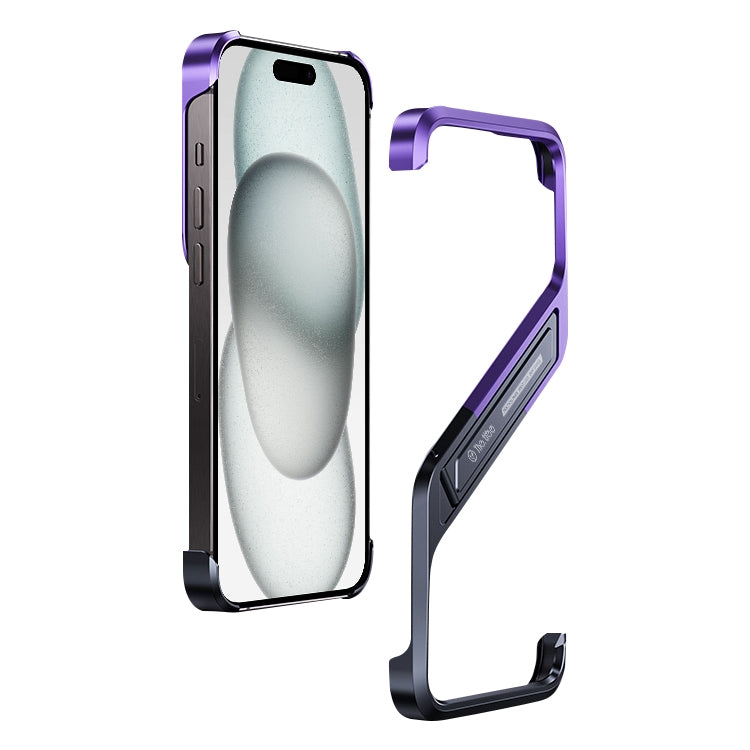 S-shaped Stand Frameless Metal Phone Case, For iPhone 16 Pro Max, For iPhone 16 Pro, For iPhone 16, For iPhone 15 Pro Max, For iPhone 15 Pro, For iPhone 15, For iPhone 14, For iPhone 14 Pro