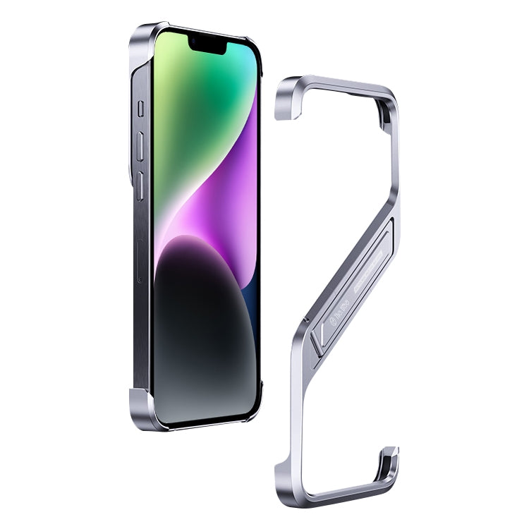 S-shaped Stand Frameless Metal Phone Case, For iPhone 16 Pro Max, For iPhone 16 Pro, For iPhone 16, For iPhone 15 Pro Max, For iPhone 15 Pro, For iPhone 15, For iPhone 14, For iPhone 14 Pro