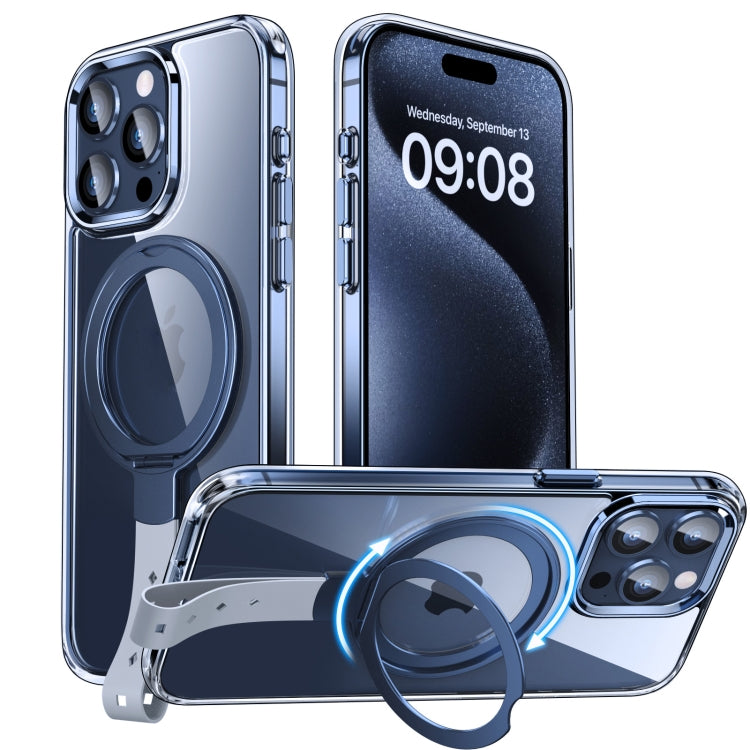 Holder Hand Strap MagSafe Transparent Phone Case, For iPhone 15 Pro Max, For iPhone 15 Pro