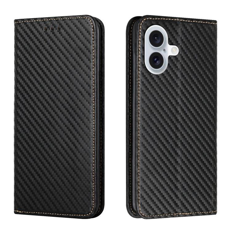 Carbon Fiber Texture Magnetic Flip Leather Phone Case, For iPhone 17e / 16e, For iPhone 17 Pro Max, For iPhone 17 Pro, For iPhone 17