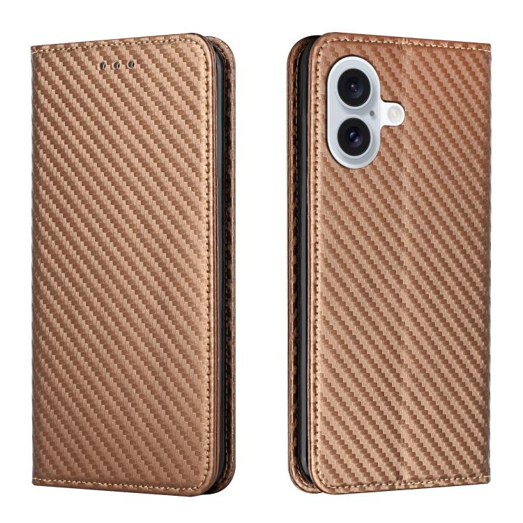 Carbon Fiber Texture Magnetic Flip Leather Phone Case, For iPhone 17e / 16e, For iPhone 17 Pro Max, For iPhone 17 Pro, For iPhone 17