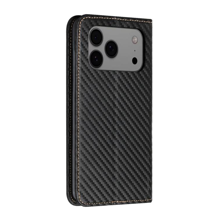 Carbon Fiber Texture Magnetic Flip Leather Phone Case, For iPhone 17e / 16e, For iPhone 17 Pro Max, For iPhone 17 Pro, For iPhone 17