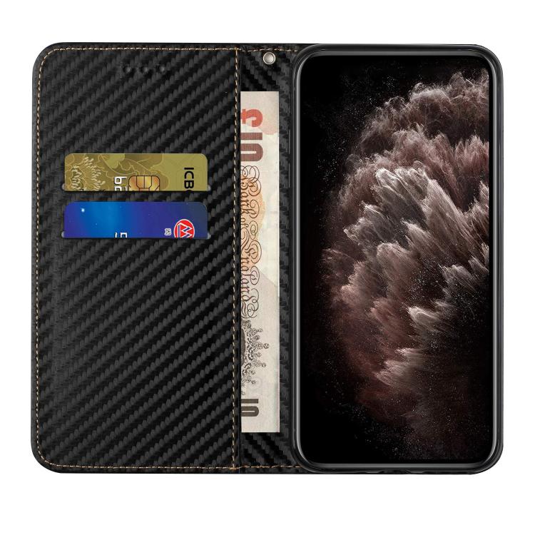 Carbon Fiber Texture Magnetic Flip Leather Phone Case, For iPhone 17e / 16e, For iPhone 17 Pro Max, For iPhone 17 Pro, For iPhone 17
