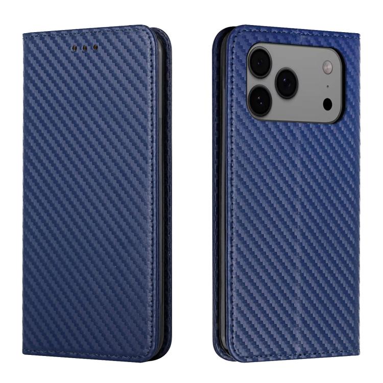Carbon Fiber Texture Magnetic Flip Leather Phone Case, For iPhone 17e / 16e, For iPhone 17 Pro Max, For iPhone 17 Pro, For iPhone 17
