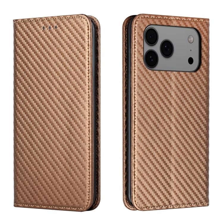 Carbon Fiber Texture Magnetic Flip Leather Phone Case, For iPhone 17e / 16e, For iPhone 17 Pro Max, For iPhone 17 Pro, For iPhone 17