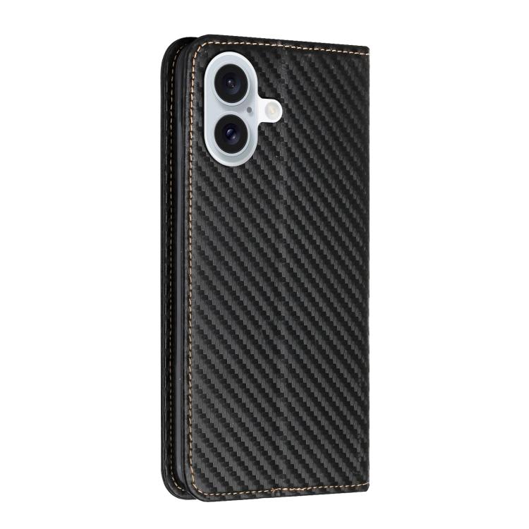 Carbon Fiber Texture Magnetic Flip Leather Phone Case, For iPhone Air, For iPhone 16 Pro Max, For iPhone 16 Pro, For iPhone 16 Plus