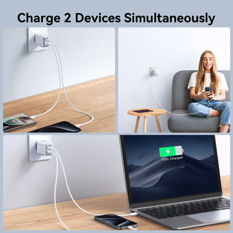 JOYROOM JR-TCF15 30W USB+USB-C / Type-C Fast Charger, EU Plug, UK Plug
