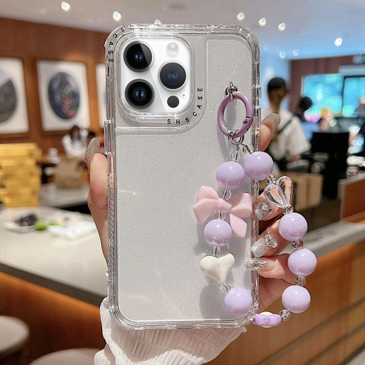 TPU + PC + Glitter Sequins Full Coverage Phone Case with Bracelet, For iPhone 14 Pro, For iPhone 14 Pro Max, For iPhone 6 / 7 / 8 / SE 2020, For iPhone 13 Pro Max, For iPhone 13 Pro, For iPhone 13
