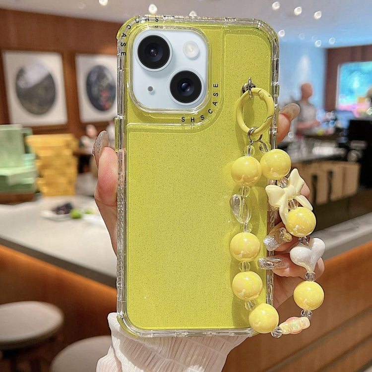 TPU + PC + Glitter Sequins Full Coverage Phone Case with Bracelet, For iPhone 15 Pro Max, For iPhone 15 Pro, For iPhone 15 Plus, For iPhone 15, For iPhone 14 Plus, For iPhone 14