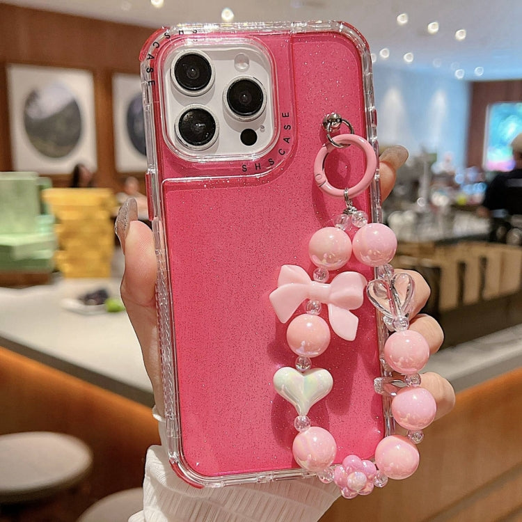 TPU + PC + Glitter Sequins Full Coverage Phone Case with Bracelet, For iPhone 15 Pro Max, For iPhone 15 Pro, For iPhone 15 Plus, For iPhone 15, For iPhone 14 Plus, For iPhone 14