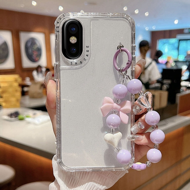 TPU + PC + Glitter Sequins Full Coverage Phone Case with Bracelet, For iPhone 12 / 12 Pro, For iPhone 12 Pro Max, For iPhone 11 Pro Max, For iPhone 11, For iPhone 11 Pro, For iPhone X / XS