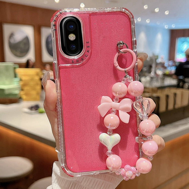 TPU + PC + Glitter Sequins Full Coverage Phone Case with Bracelet, For iPhone 12 / 12 Pro, For iPhone 12 Pro Max, For iPhone 11 Pro Max, For iPhone 11, For iPhone 11 Pro, For iPhone X / XS