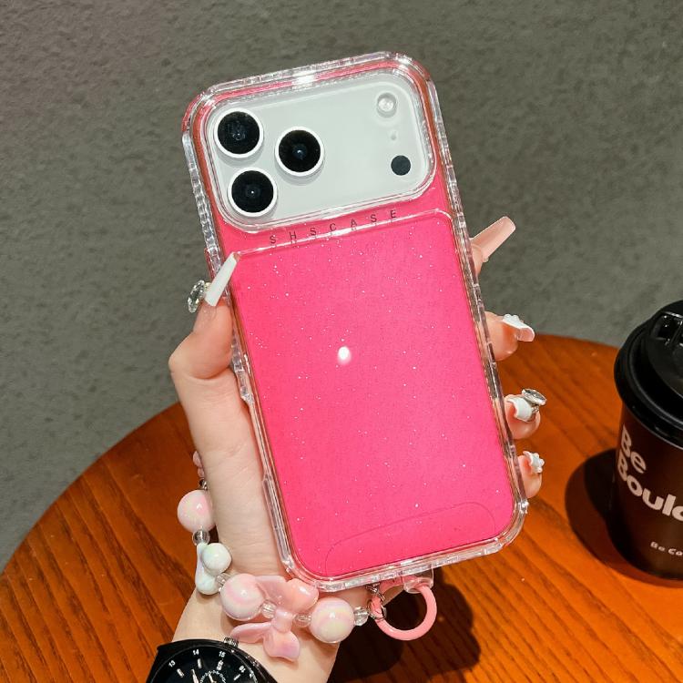 TPU + PC + Glitter Sequins Full Coverage Phone Case with Bracelet, For iPhone 17 Pro Max, For iPhone 17 Pro, For iPhone 16 Pro Max, For iPhone 16 Pro, For iPhone 16 Plus, For iPhone 16