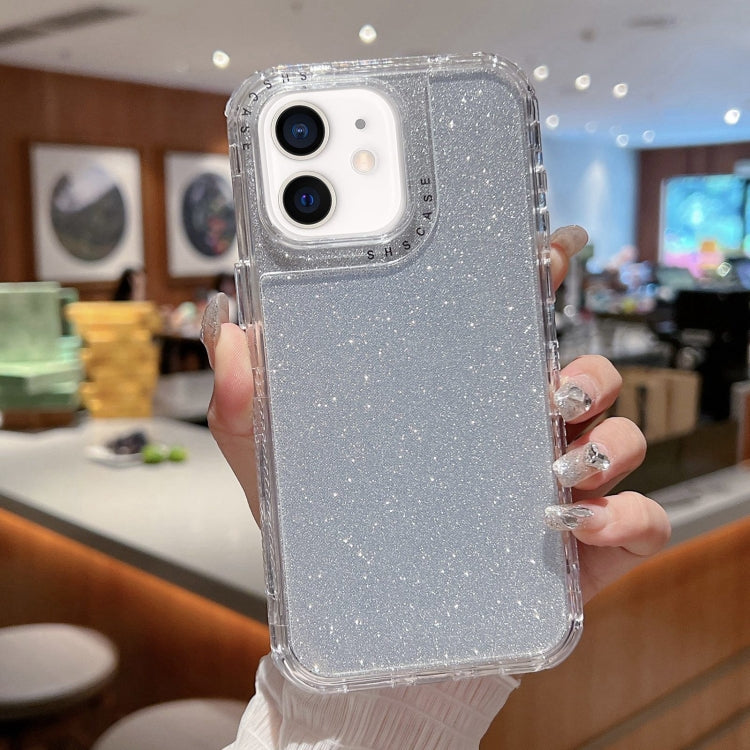 TPU + PC + Glitter Paper Full Coverage Phone Case, For iPhone 13, For iPhone 12 / 12 Pro, For iPhone 12 Pro Max, For iPhone 11