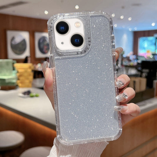 TPU + PC + Glitter Paper Full Coverage Phone Case, For iPhone 13, For iPhone 12 / 12 Pro, For iPhone 12 Pro Max, For iPhone 11