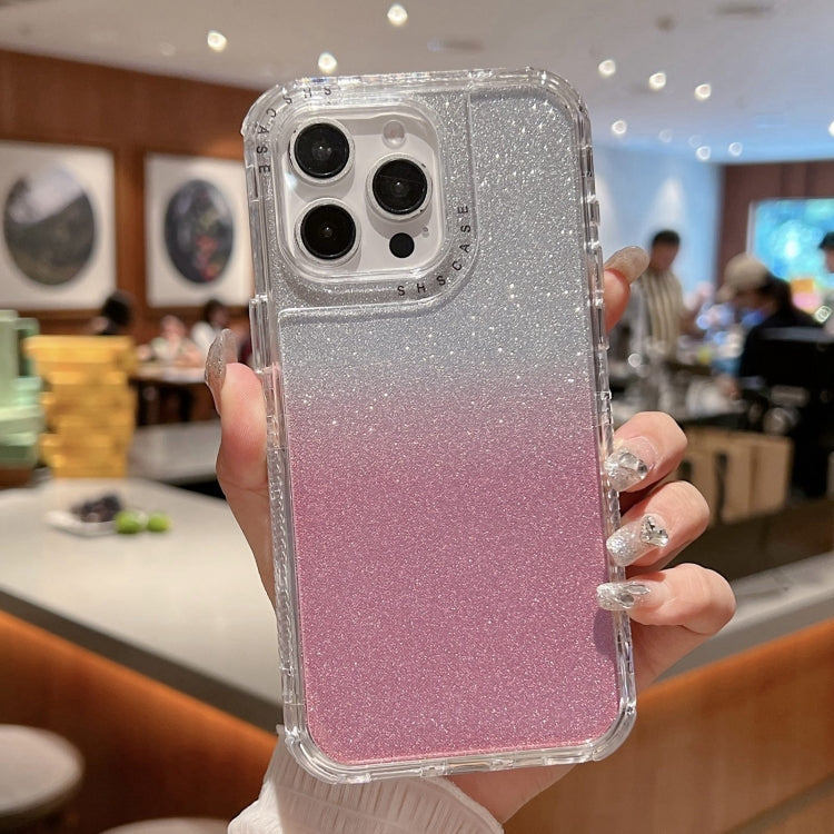 TPU + PC + Glitter Paper Full Coverage Phone Case, For iPhone 15 Pro Max, For iPhone 15 Pro, For iPhone 15, For iPhone 14