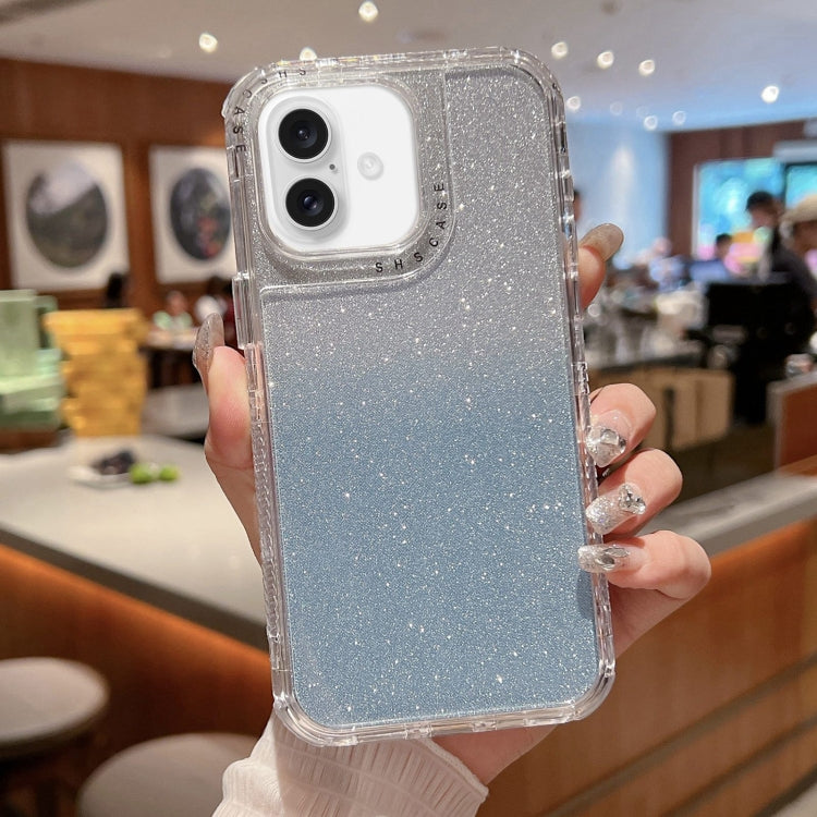 TPU + PC + Glitter Paper Full Coverage Phone Case, For iPhone 16 Pro Max, For iPhone 16 Pro, For iPhone 16 Plus, For iPhone 16