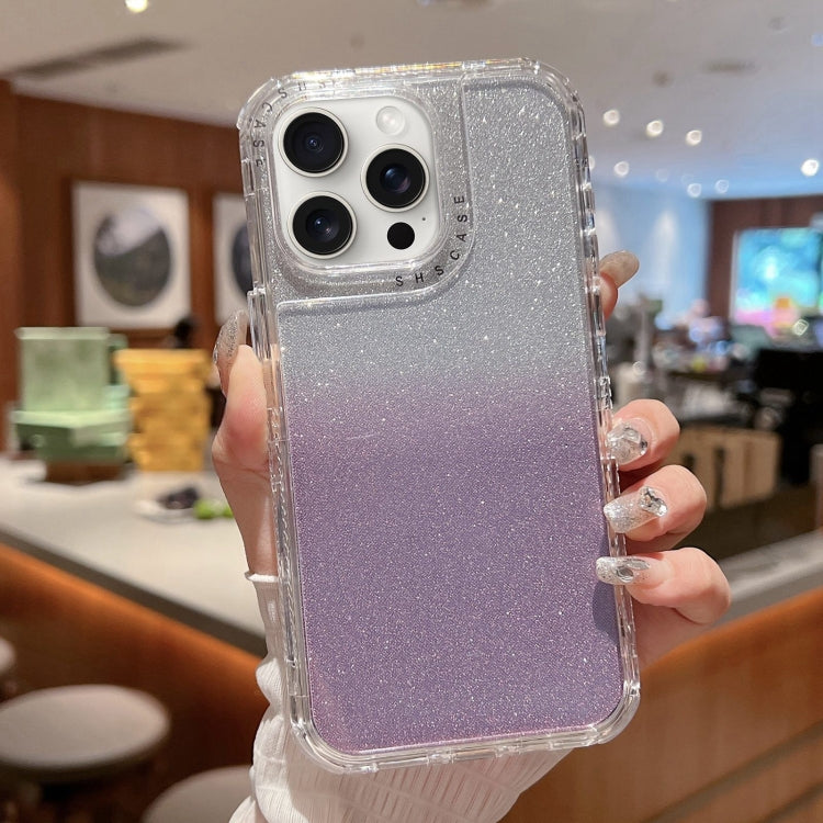 TPU + PC + Glitter Paper Full Coverage Phone Case, For iPhone 16 Pro Max, For iPhone 16 Pro, For iPhone 16 Plus, For iPhone 16