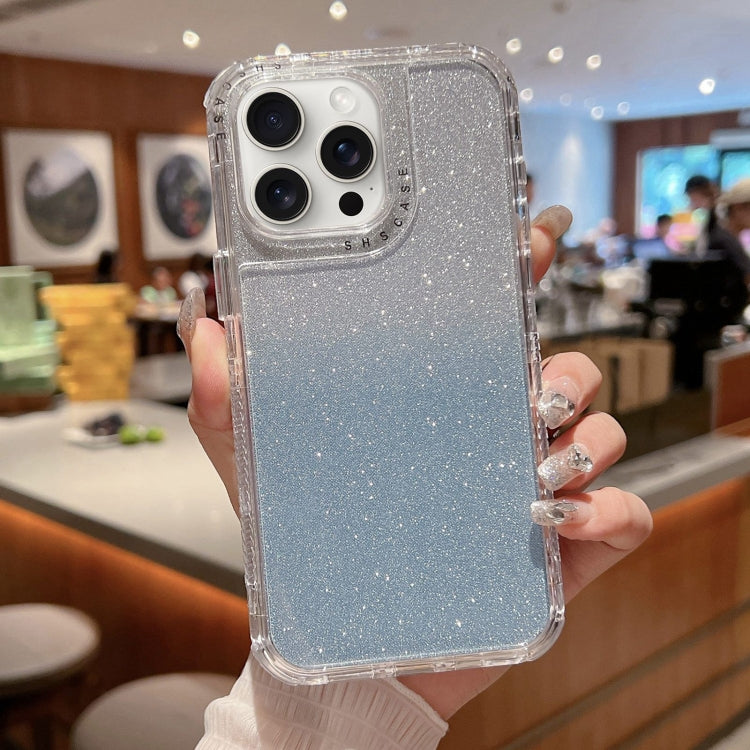 TPU + PC + Glitter Paper Full Coverage Phone Case, For iPhone 16 Pro Max, For iPhone 16 Pro, For iPhone 16 Plus, For iPhone 16