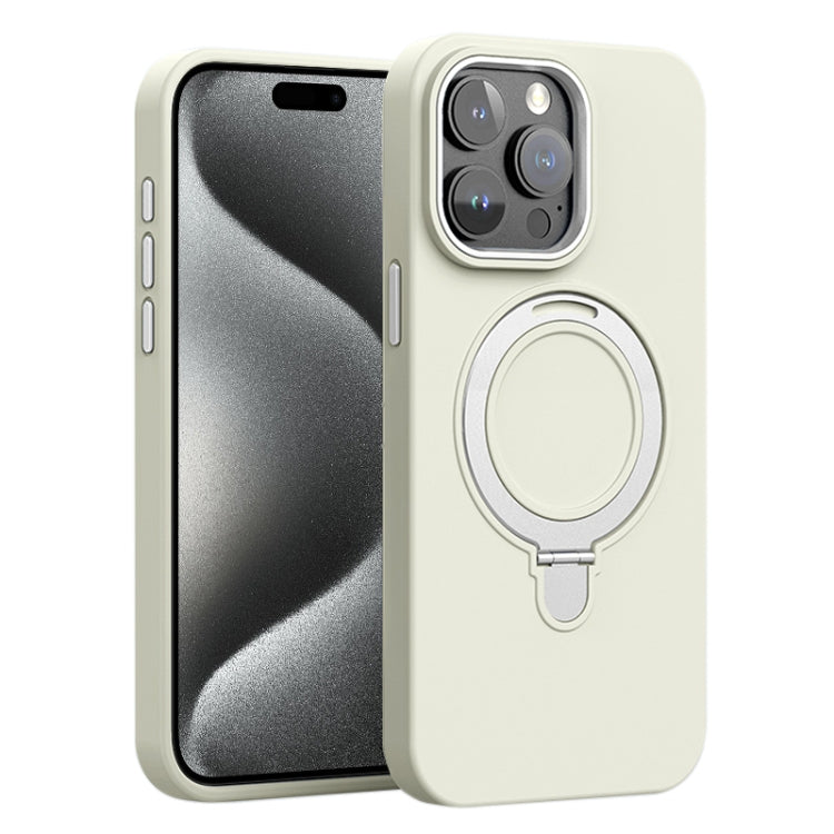 Liquid Silicone MagSafe Metal Ring Holder Phone Case, For iPhone 15 Pro Max, For iPhone 15 Pro, For iPhone 15 Plus