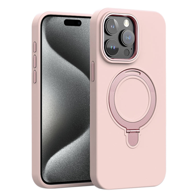 Liquid Silicone MagSafe Metal Ring Holder Phone Case, For iPhone 15 Pro Max, For iPhone 15 Pro, For iPhone 15 Plus