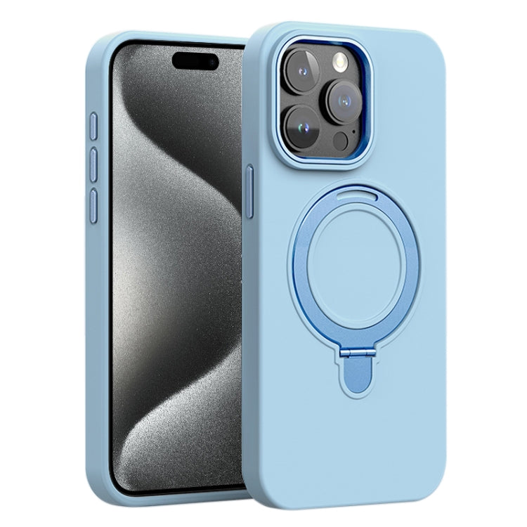 Liquid Silicone MagSafe Metal Ring Holder Phone Case, For iPhone 15 Pro Max, For iPhone 15 Pro, For iPhone 15 Plus