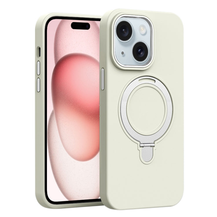 Liquid Silicone MagSafe Metal Ring Holder Phone Case, For iPhone 15 Pro Max, For iPhone 15 Pro, For iPhone 15 Plus