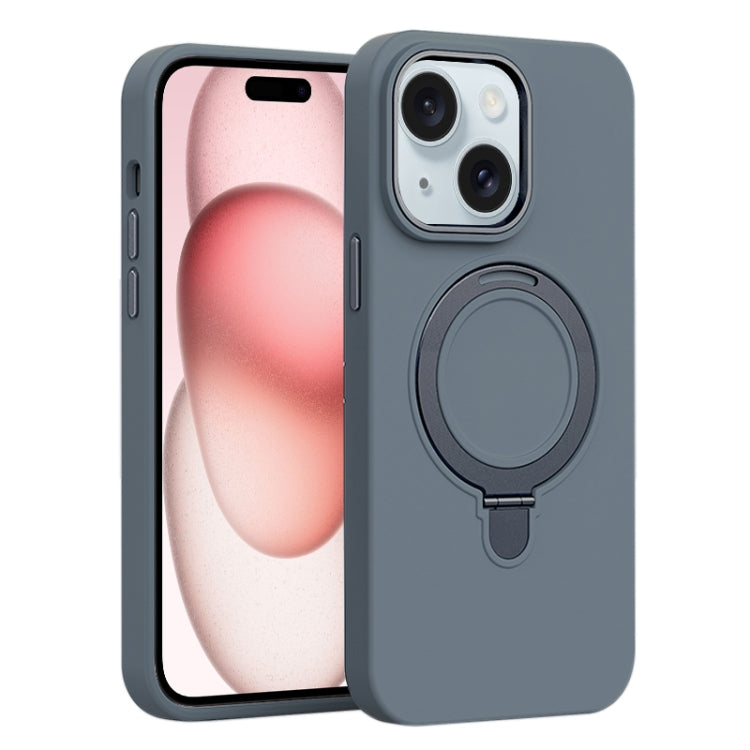 Liquid Silicone MagSafe Metal Ring Holder Phone Case, For iPhone 15 Pro Max, For iPhone 15 Pro, For iPhone 15 Plus